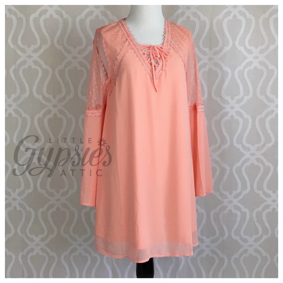 Peach Love and Lace Tunic Dress - Picture 4 of 10